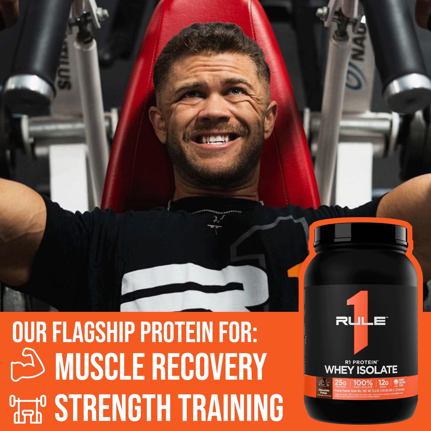 Rule 1 R1 Protein Whey Isolate - with 25g Protein & 6g BCAA Exclusively from Isolated & Hydrolyzed Sources for Workout Recovery (5 Pounds*, Vanilla Creme)