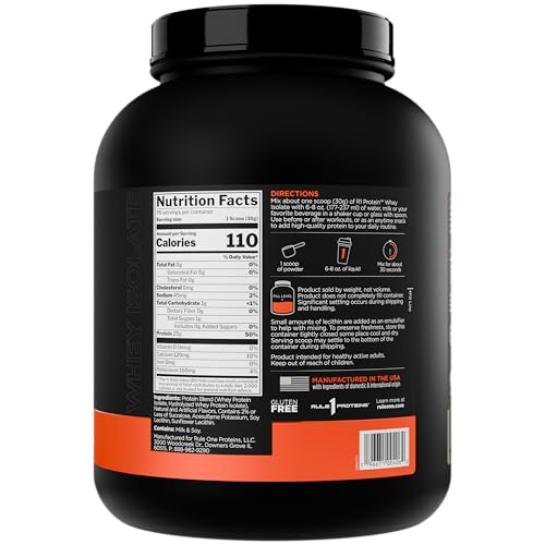 Rule 1 R1 Protein Whey Isolate - with 25g Protein & 6g BCAA Exclusively from Isolated & Hydrolyzed Sources for Workout Recovery (5 Pounds*, Vanilla Creme)