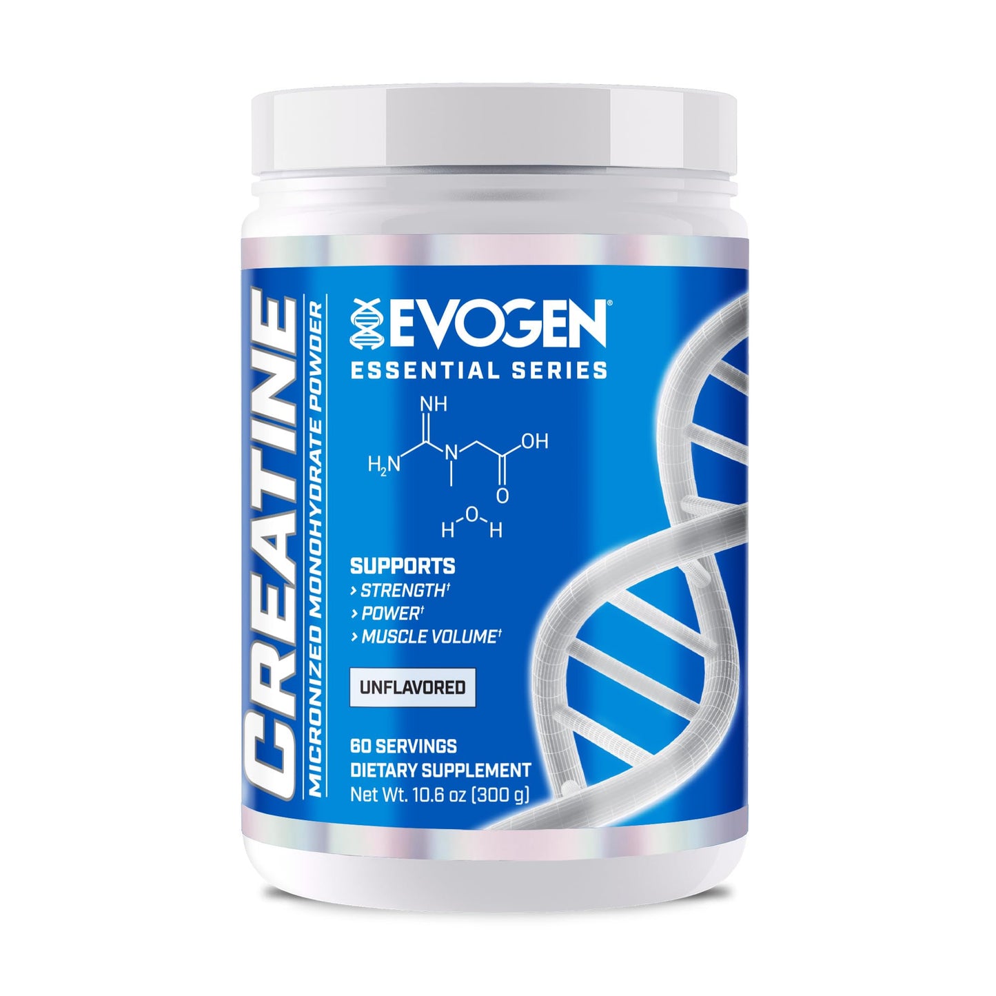Evogen Creatine Monohydrate Powder - Micronized Creatine for Women & Men | Pure Creatine Powder Supplement for Strength, Power & Recovery | Unflavored | 60 Servings